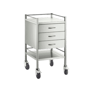 Dressing / Instrument trolley – 3 Drawer Stainless Steel.