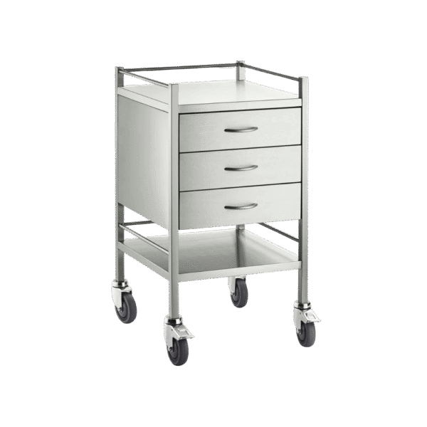 Dressing / Instrument trolley – 3 Drawer Stainless Steel.